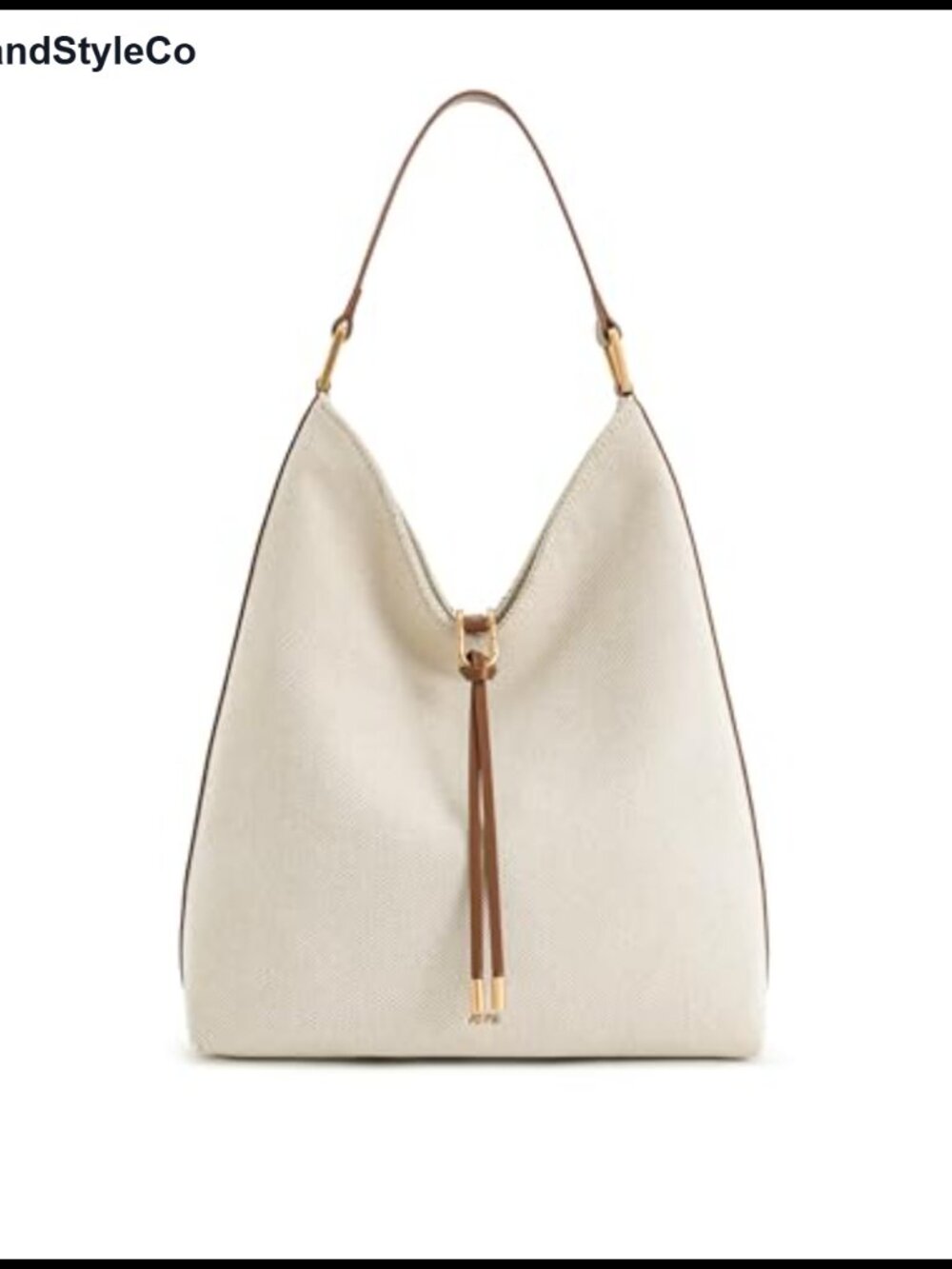 Faux Suede Hobo Shoulder Bag Canvas Lining Magnetic Closure Gold Hardware